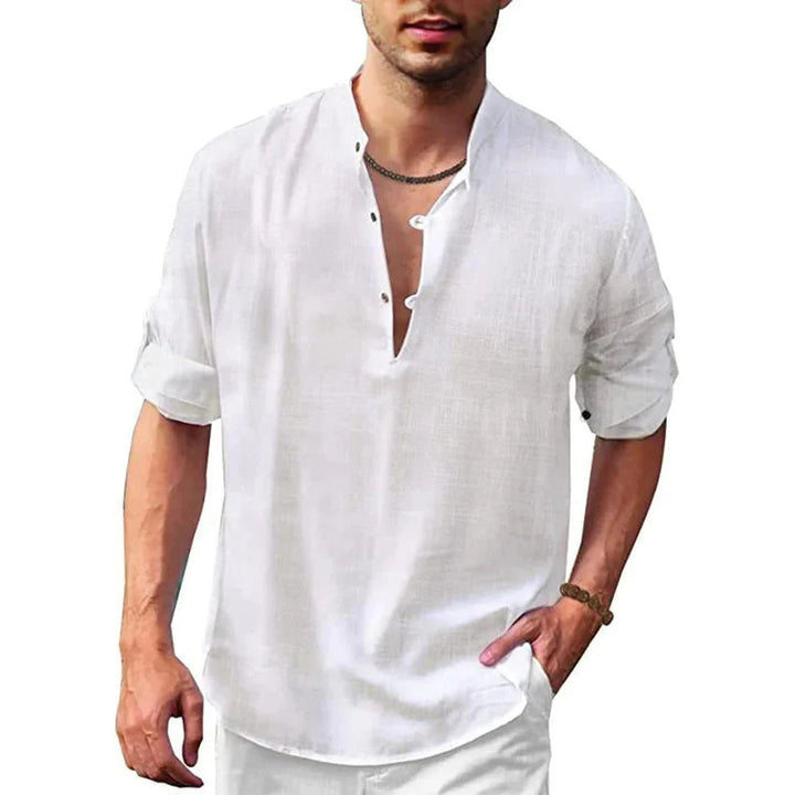 Versatile men's lightweight summer shirt, short sleeve, button-down, perfect for casual or smart casual wear.
