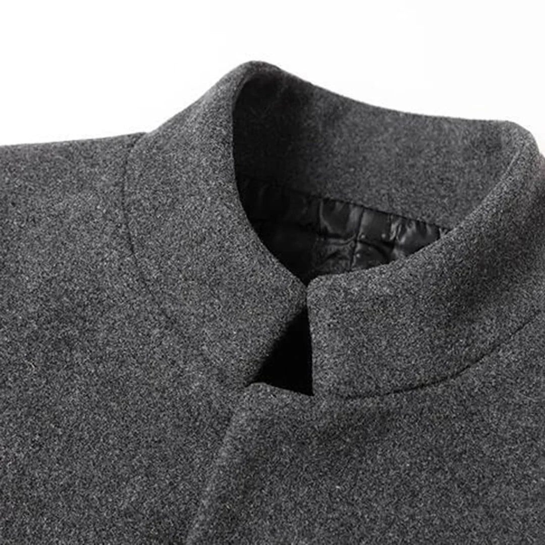 Men's classic long formal winter coat, perfect for business casual, elegant events, and cold weather.