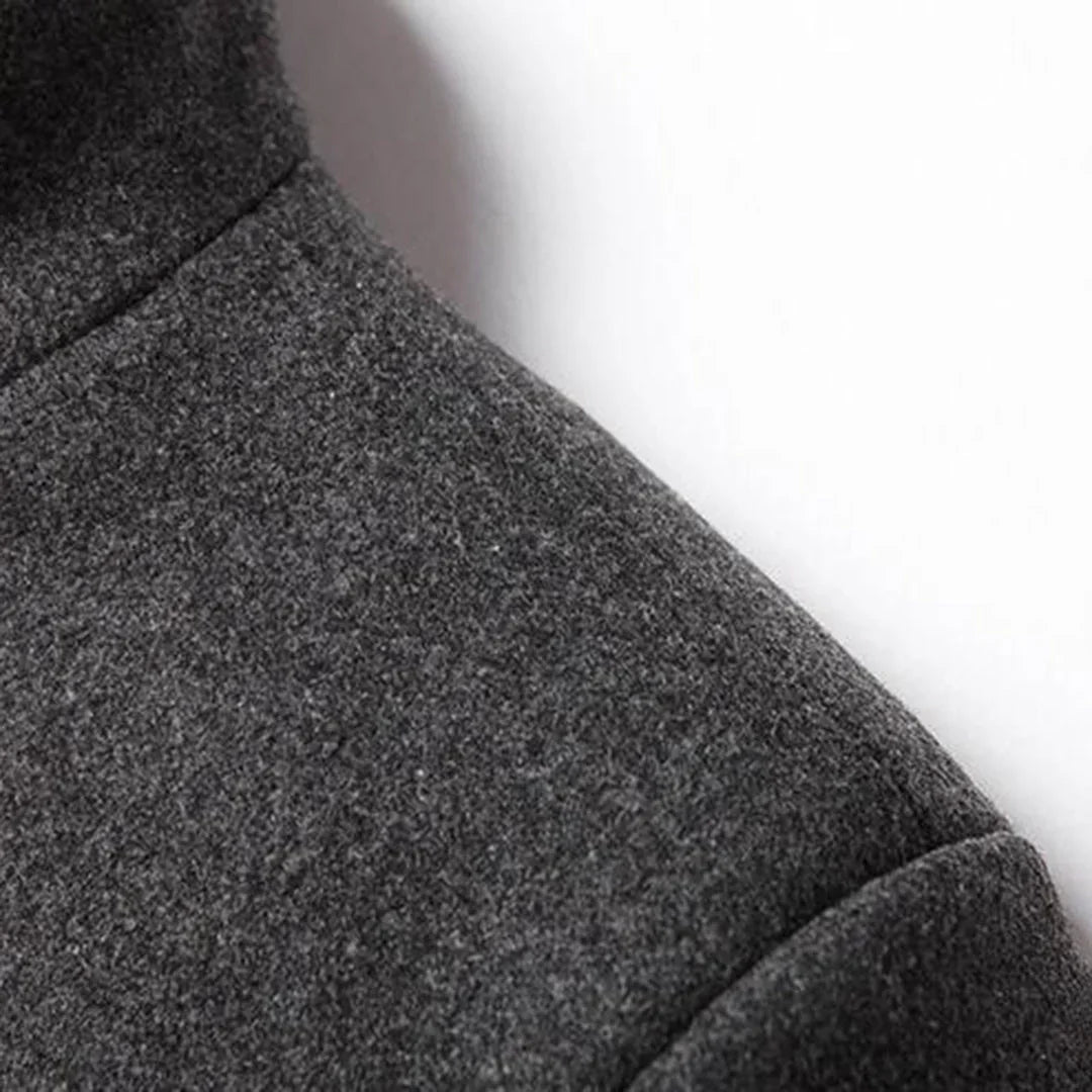 Timeless men's formal winter outerwear. Long elegant coat, ensuring warmth & classic style for any occasion.