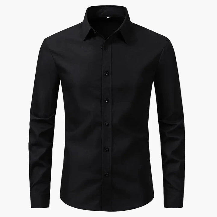 Versatile men's long sleeve collared shirt for office or casual wear