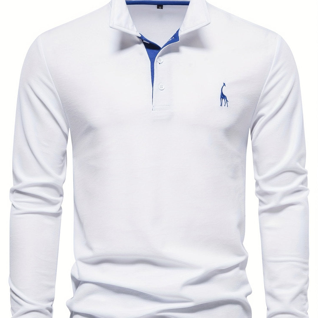 Men's long sleeve polo shirt in a soft cotton blend