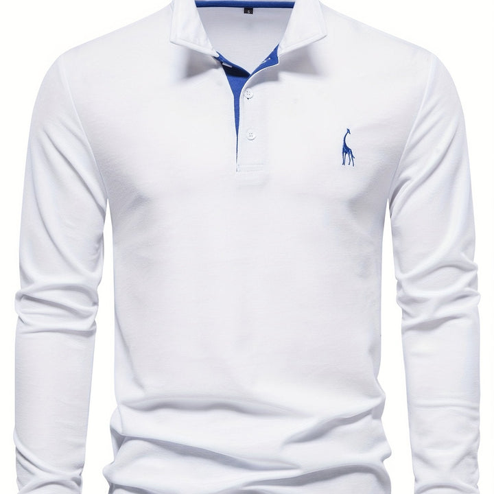 Men's long sleeve polo shirt in a soft cotton blend