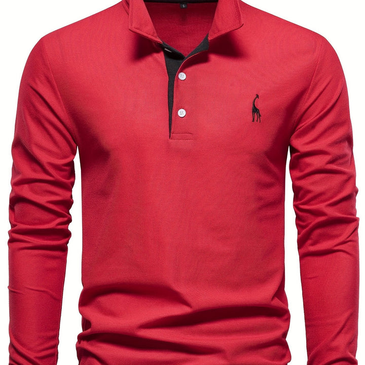 Versatile men's long sleeve polo shirt for day to night wear