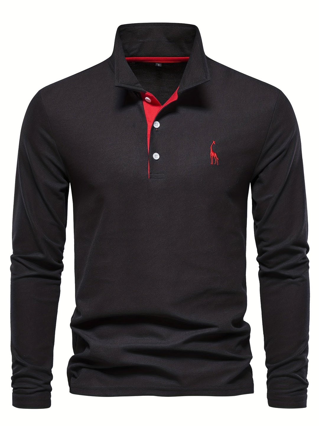 Grey men's long sleeve polo shirt, perfect for everyday style