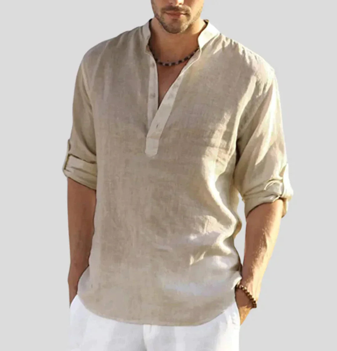 Hugo linen shirt for men, perfect for summer fashion and lightweight comfort.