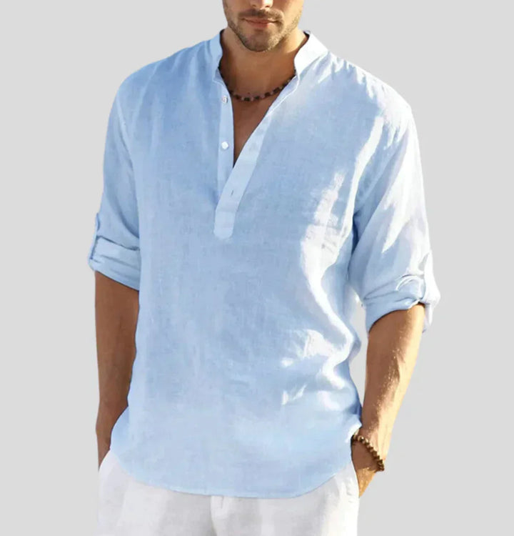Stylish men's linen shirt by Hugo, ideal as a casual or dress shirt.