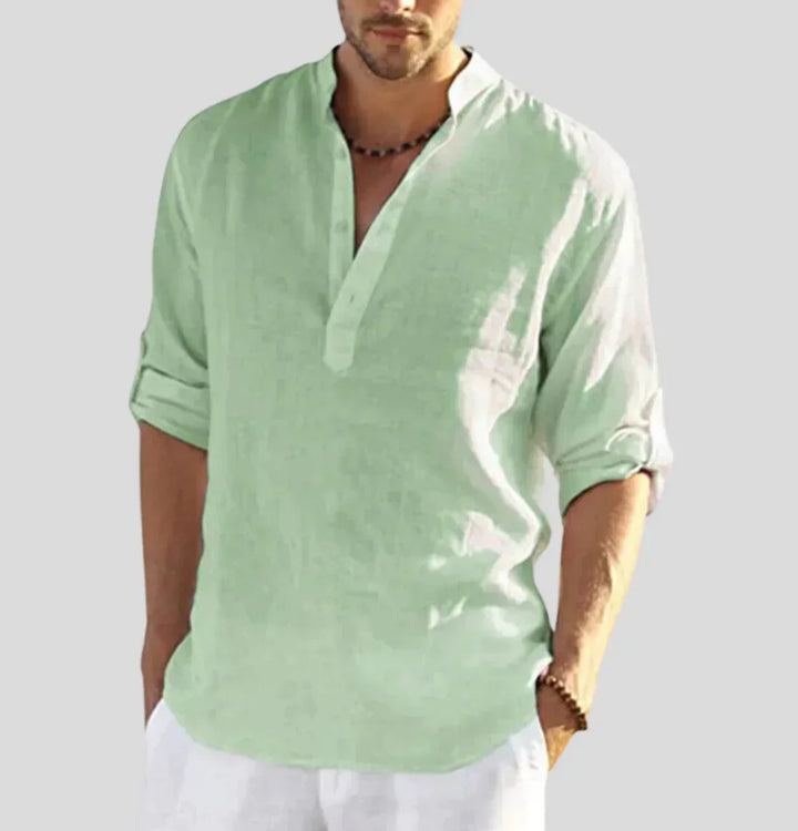 Men's Hugo linen casual shirt, perfect for warm weather style.
