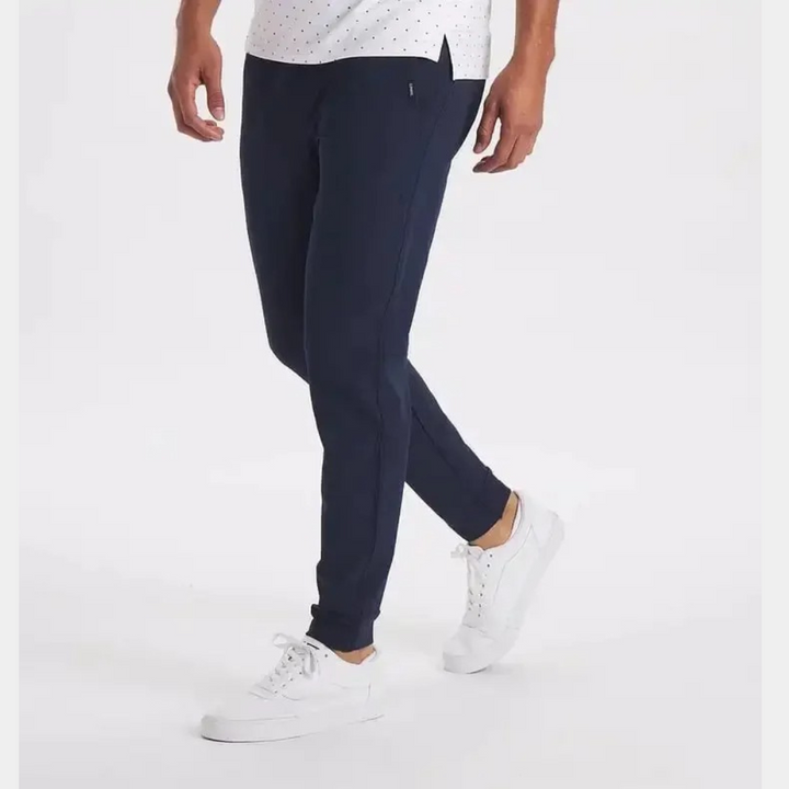 Stylish men's versatile stretch pants for outdoor activities, travel, and comfortable everyday fashion.