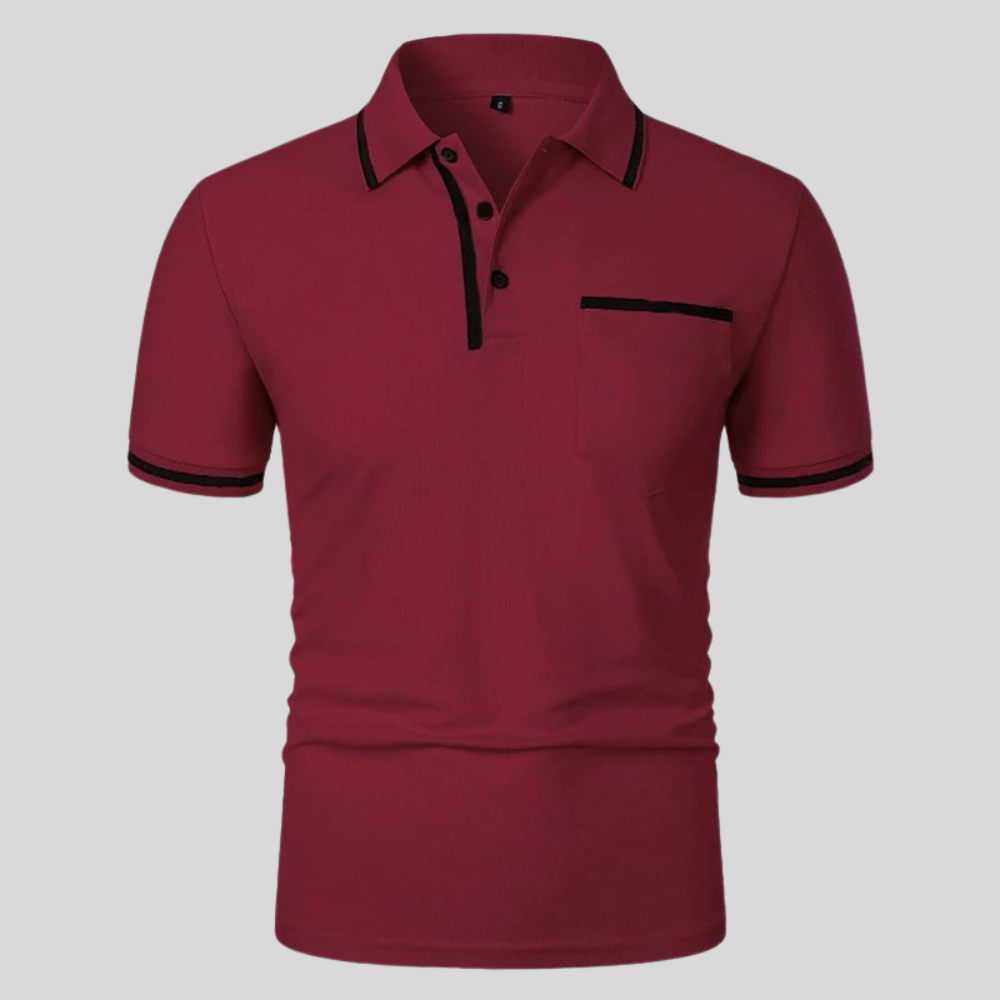 Men's polo shirt featuring a chest pocket & short sleeves. Classic fit for comfortable, stylish wear.
