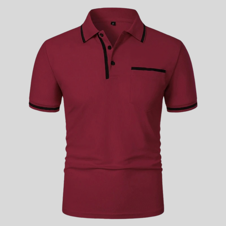 Men's polo shirt featuring a chest pocket & short sleeves. Classic fit for comfortable, stylish wear.