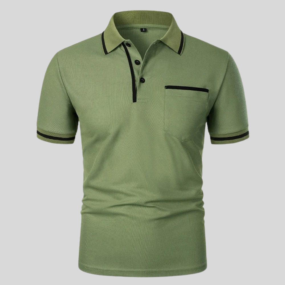 Stylish men's classic polo shirt, short sleeves & chest pocket. Perfect for casual summer fashion.