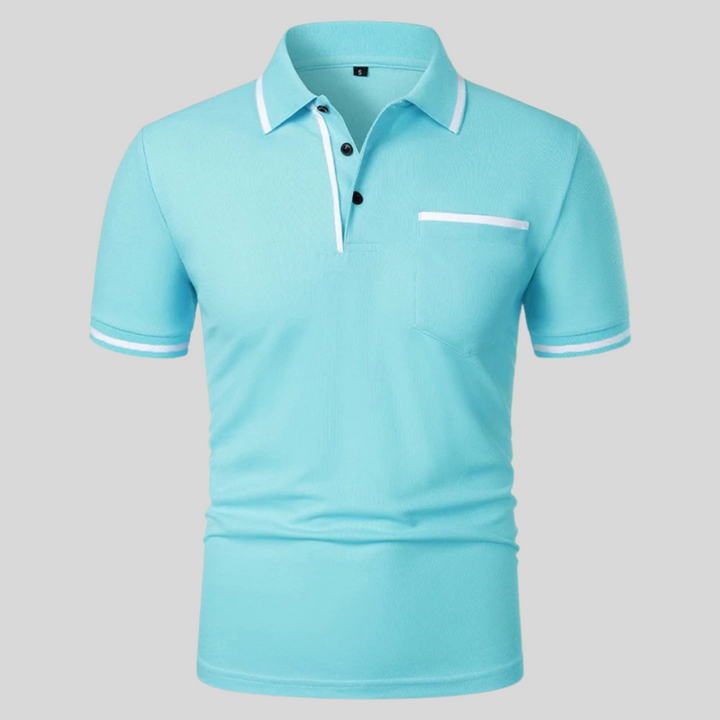 Comfortable men's classic polo shirt, short sleeves & chest pocket. Essential versatile everyday wear.