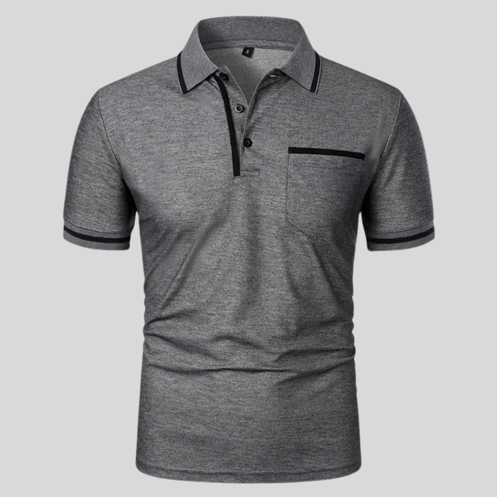 Classic fit men's short-sleeve polo shirt with chest pocket. Comfortable & stylish for men's apparel.
