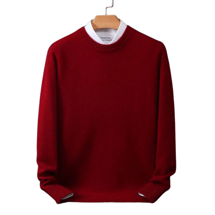 Everyday essential men's knit sweater with a comfortable round neck for effortless style.