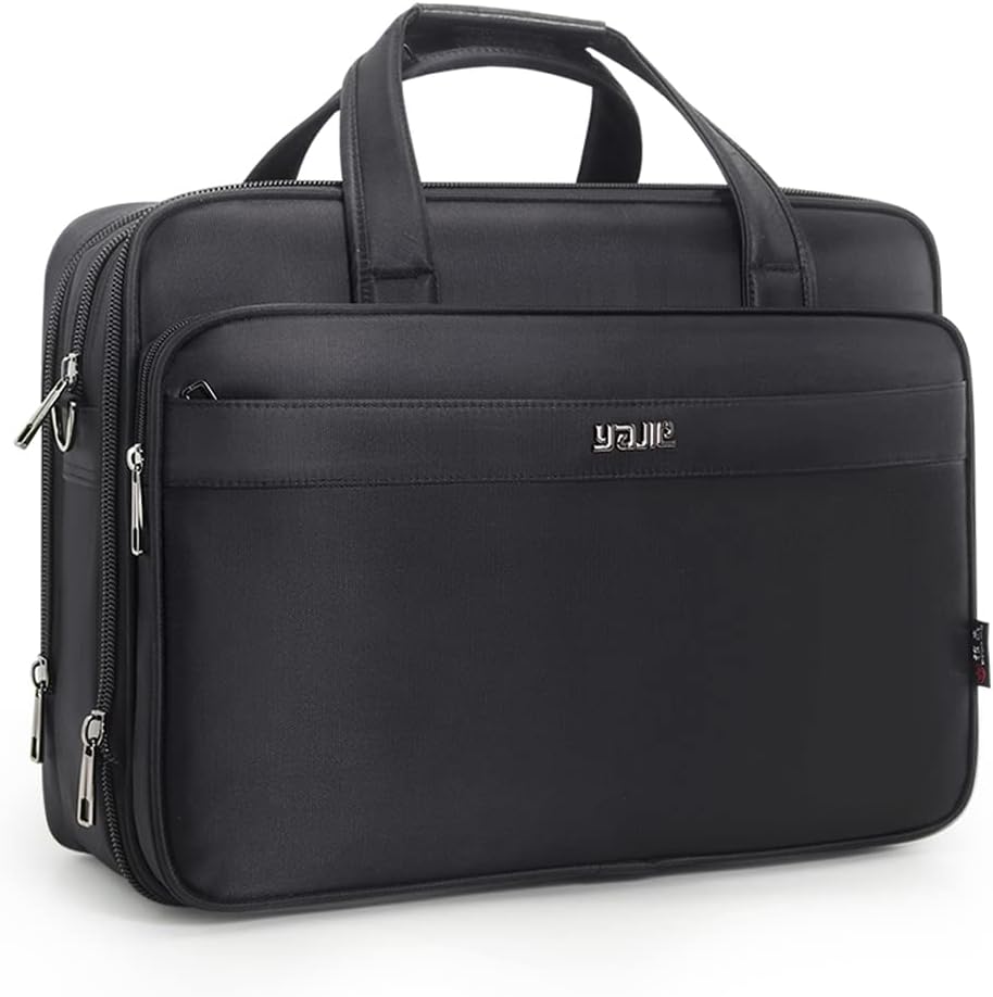Men's professional canvas laptop tote bag, secure & organized for business, work & travel. Fits up to 15.6" laptops.