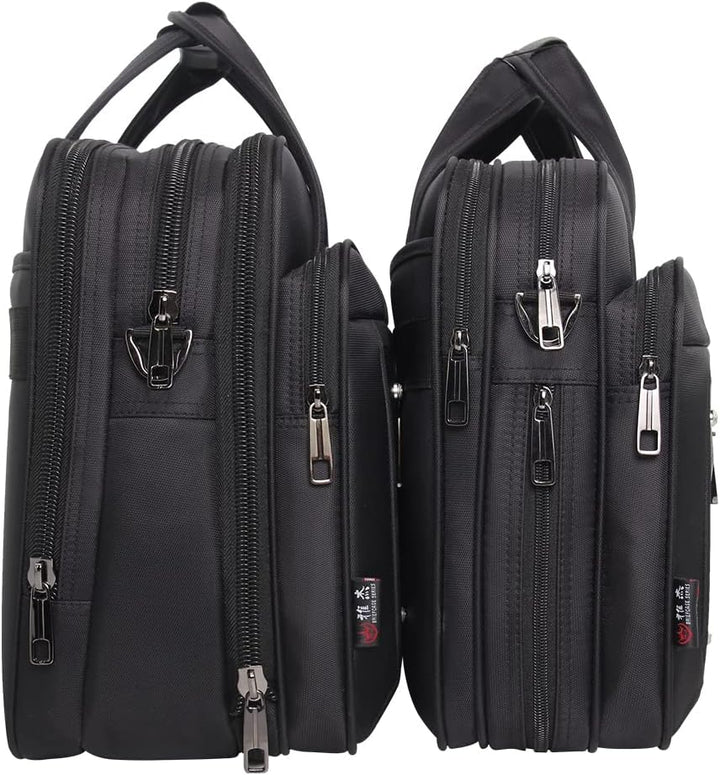 Stylish men's canvas business tote bag with padded laptop compartment, ideal for professionals & daily commute.