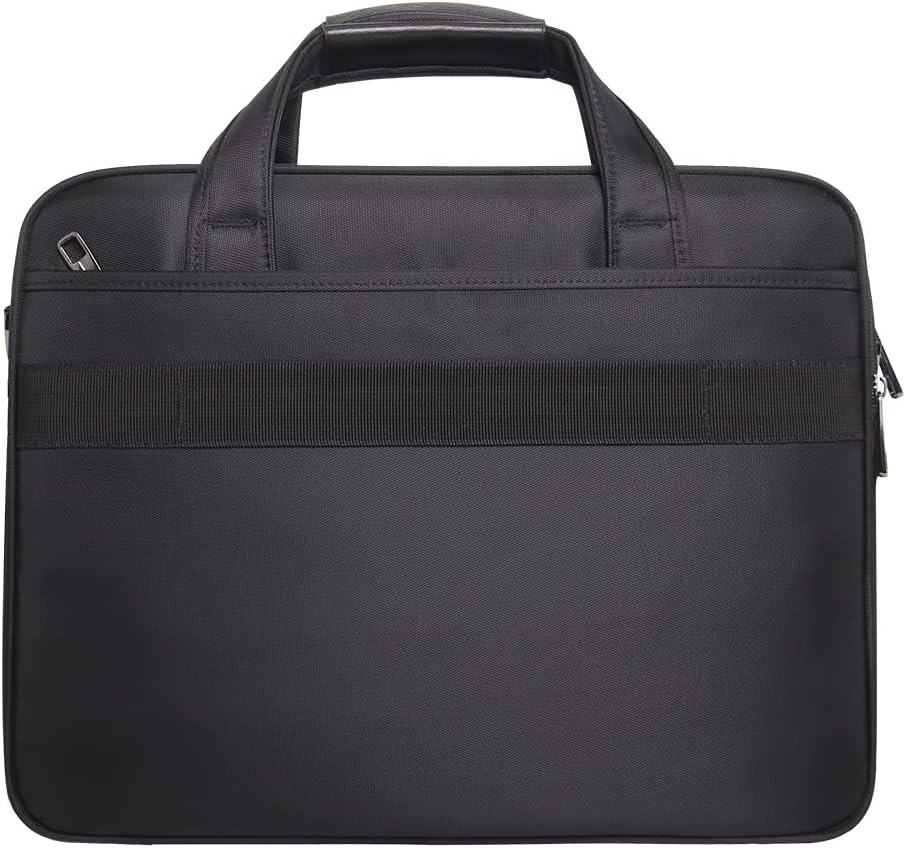 Organized men's laptop tote bag with secure storage for work essentials, documents, & up to 15.6-inch notebooks.