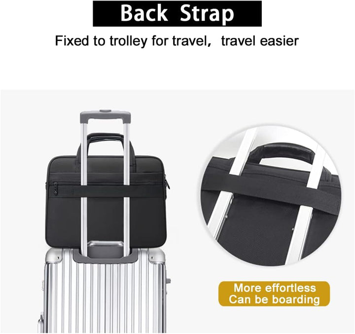 Premium men's professional canvas laptop tote bag with organized compartments for work, travel & business needs.