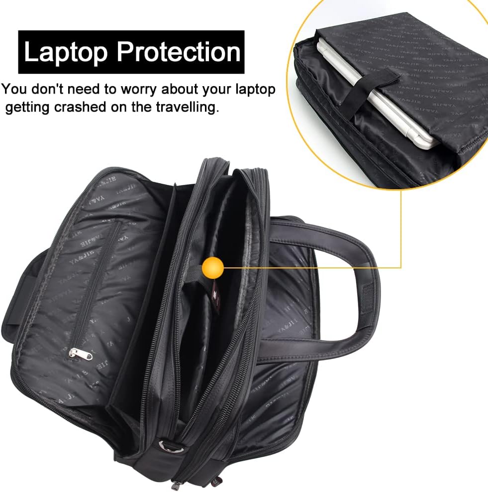 Secure & organized men's canvas laptop tote bag for business professionals. Ideal work, travel, and commuter briefcase.