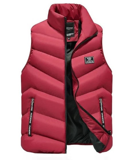 Men's lightweight puffer vest, perfect for layering & warmth. Zip-up, sleeveless, versatile casual outerwear.