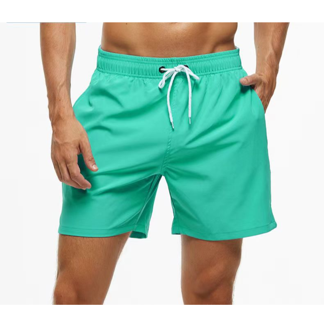 Modern men's bathing suits, quick-drying and adjustable for stylish summer comfort.