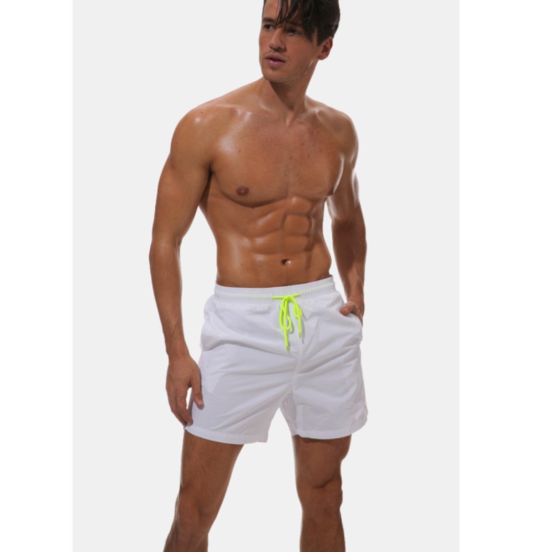 Men's quick-drying beach shorts, adjustable waist, suitable for all water activities.