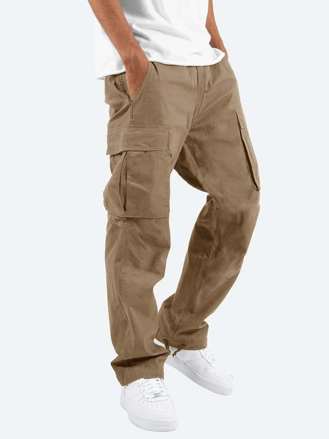 Men's relaxed fit cargo pants, ideal for casual wear, outdoor adventures & everyday utility with multi-pockets.