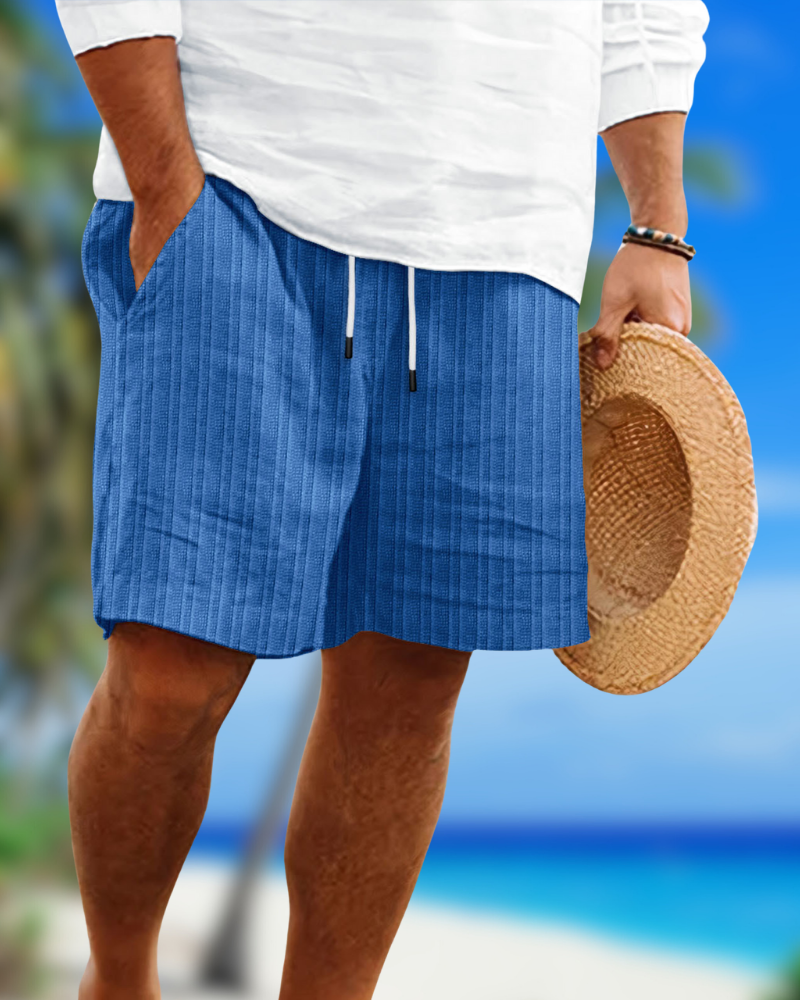 Lightweight men's casual drawstring shorts, perfect for vacation, beach, or relaxed outfits.