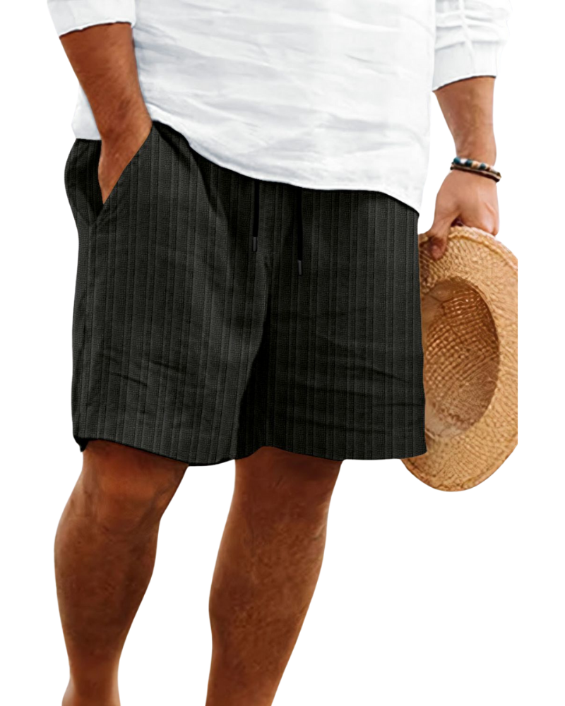 Stylish multi-color men's drawstring shorts for easy everyday wear and warm weather fashion.