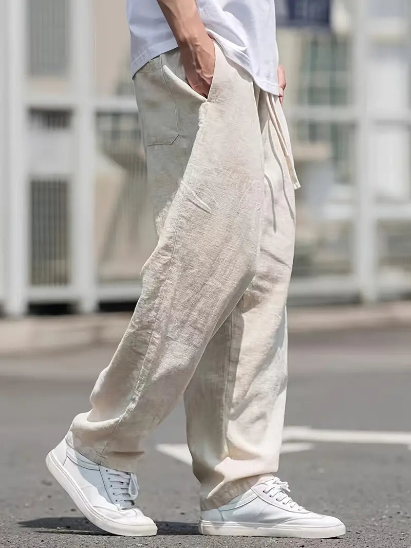 Lightweight summer pants for men, offering a relaxed fit and breathable comfort.