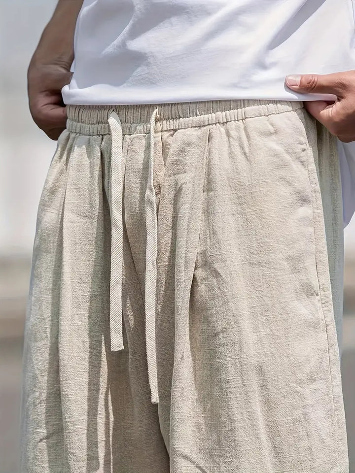 Breathable summer trousers for men, ideal for holiday fashion and relaxed everyday style.