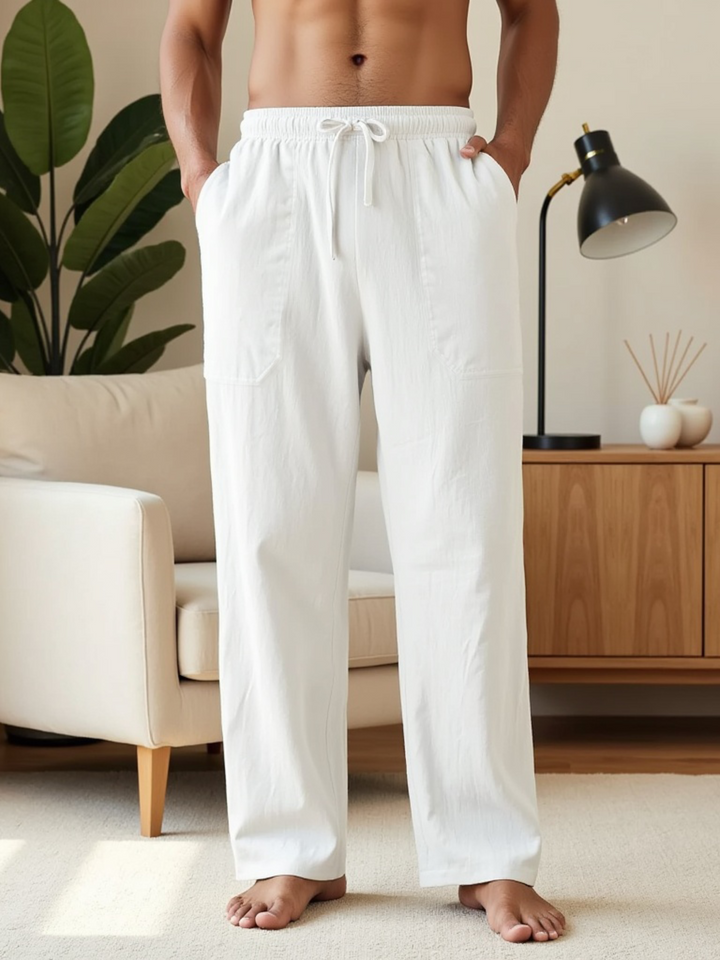 Comfortable men's lounge pants with a relaxed fit and adjustable drawstring.