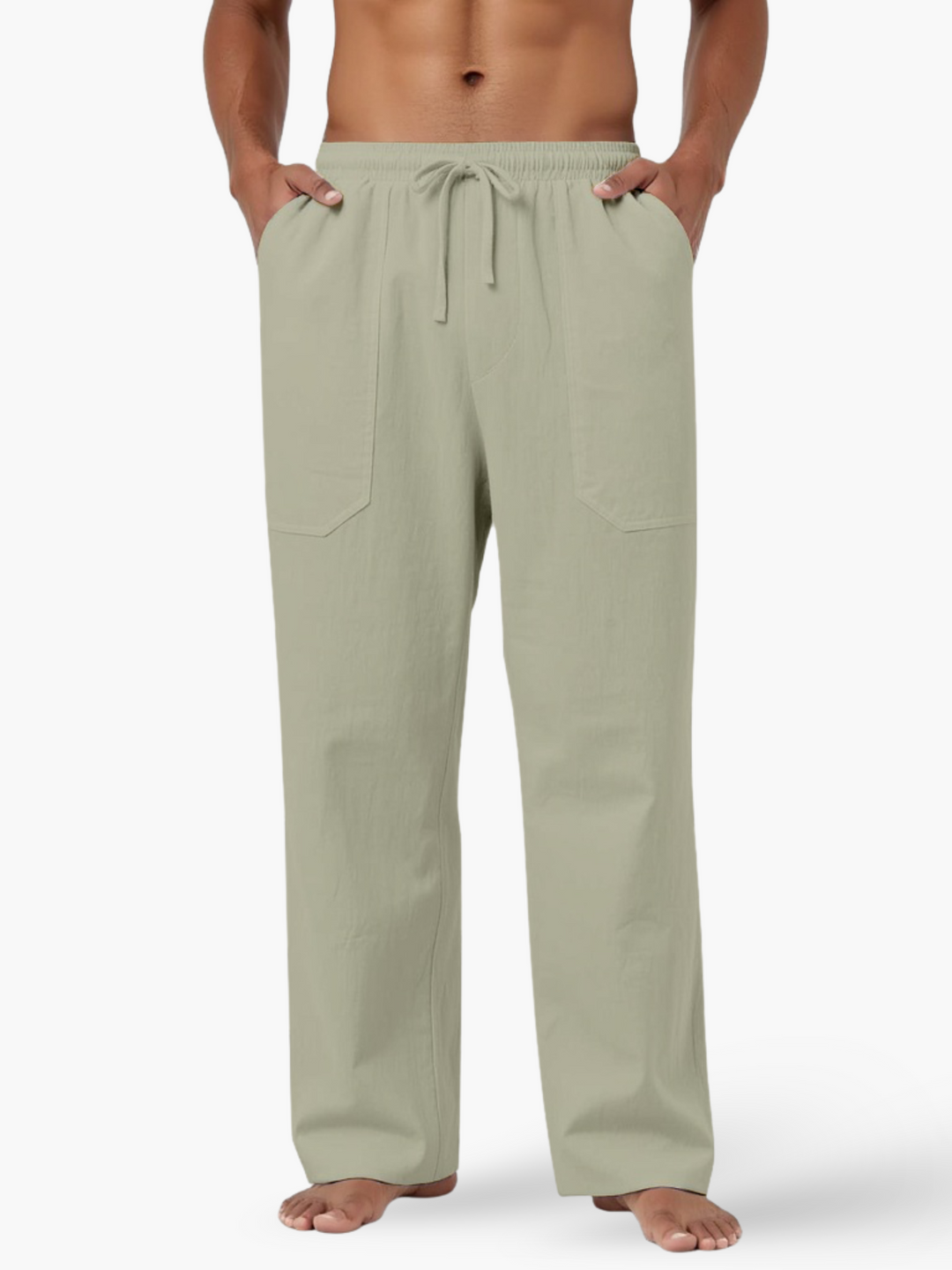 Men's casual drawstring pants perfect for beach wear and relaxed outings.