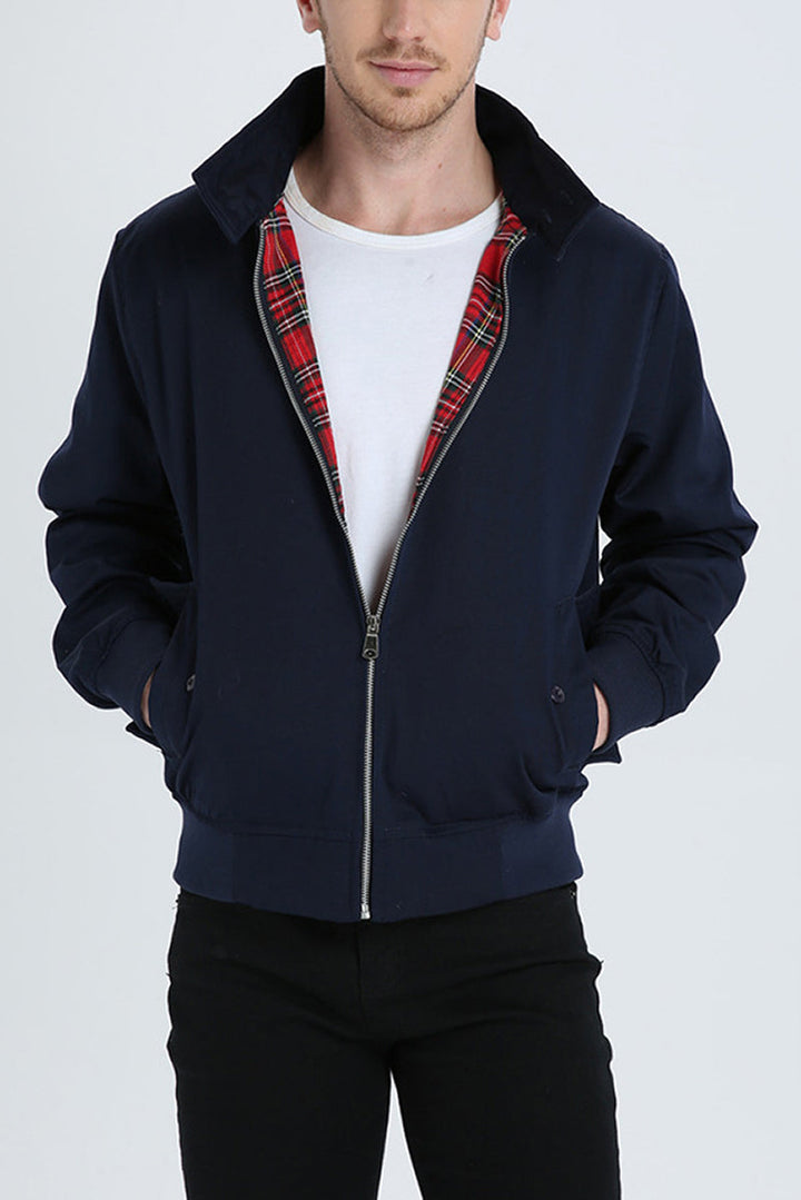 Men's Ryder Harrington jacket in navy blue, classic style