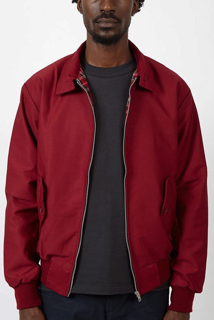 Layering a men's Ryder Harrington jacket over a t-shirt, fashionable