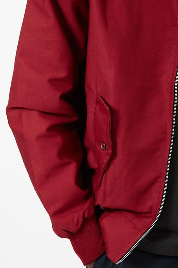 Side pocket detail on a men's stylish Harrington jacket