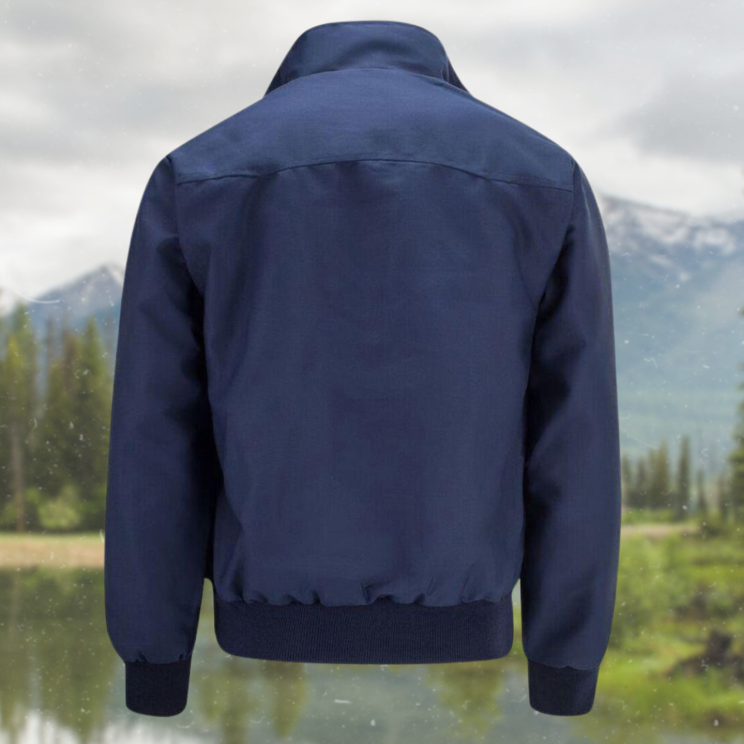 Man wearing a fashionable men's Ryder Harrington jacket, comfortable fit