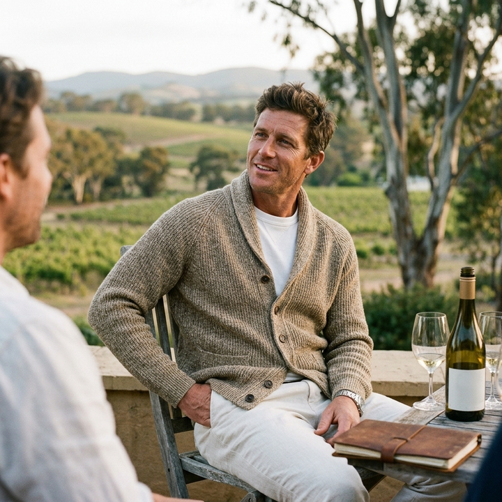 Layering up for winter with a classic men's shawl collar cardigan sweater