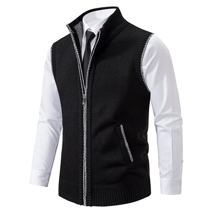 Men's slim fit business vest in solid color, perfect for sharp business attire or formal events. Tailored waistcoat.