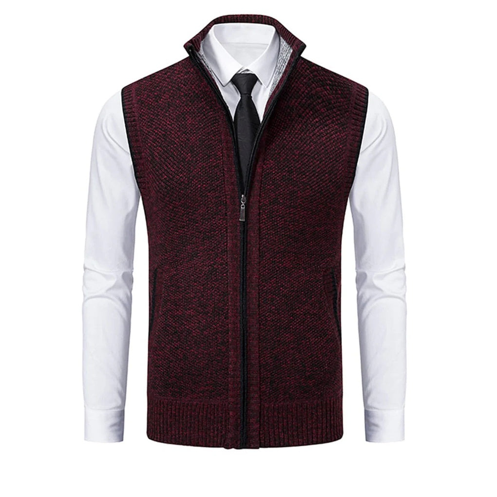 Sleek men's solid color slim fit vest for a polished professional look. Perfect tailored business or wedding waistcoat.