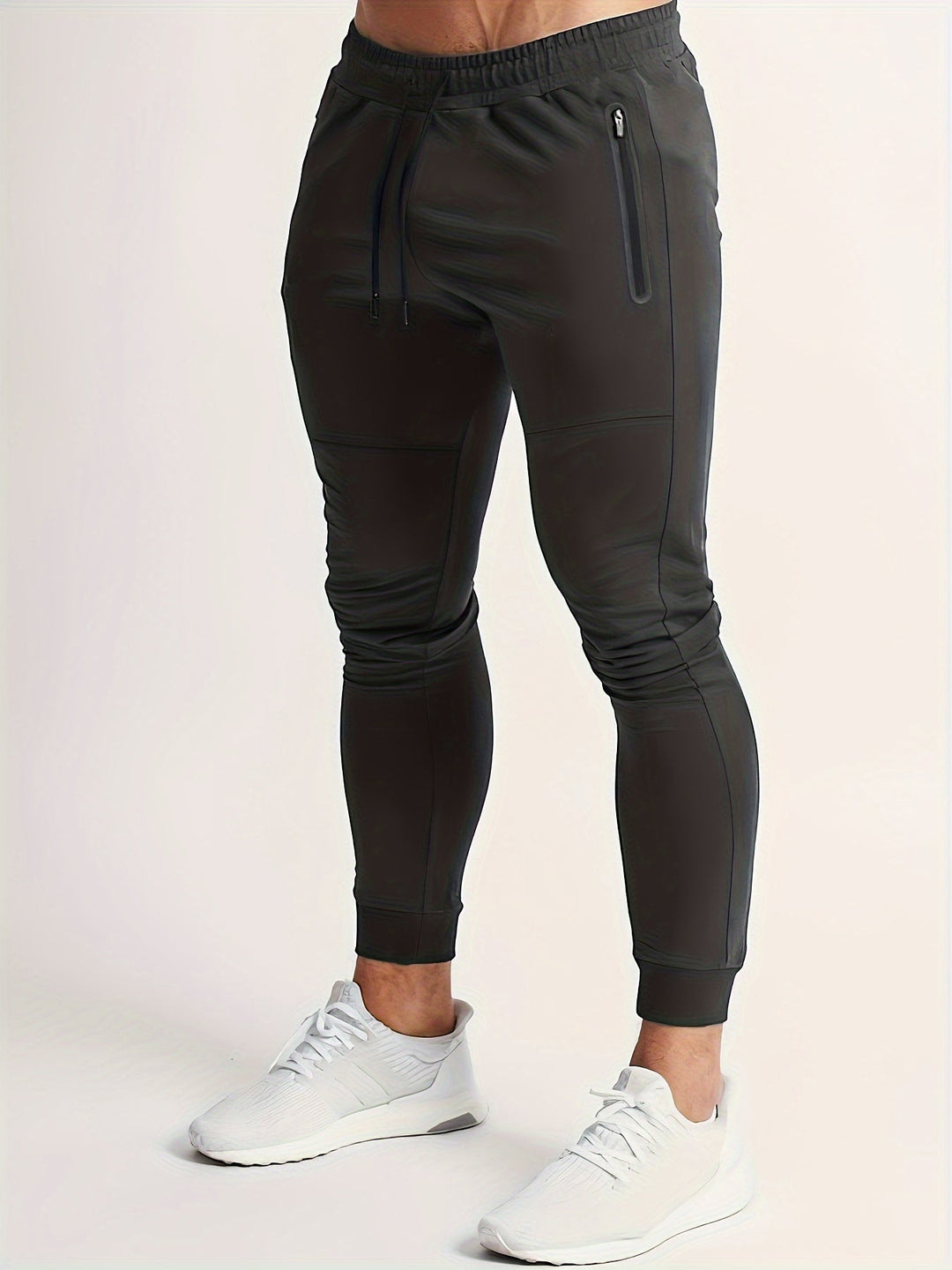 Men's slim fit joggers in charcoal grey, perfect for casual wear.