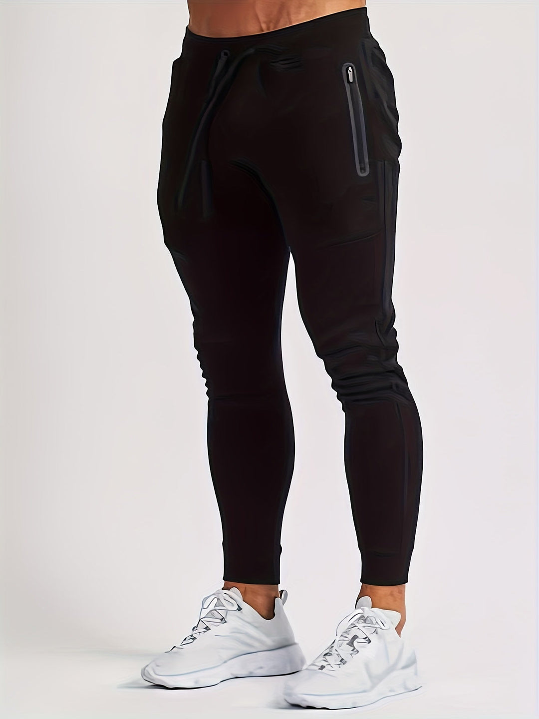 Men's slim fit joggers in navy blue, versatile for workouts and lounging.