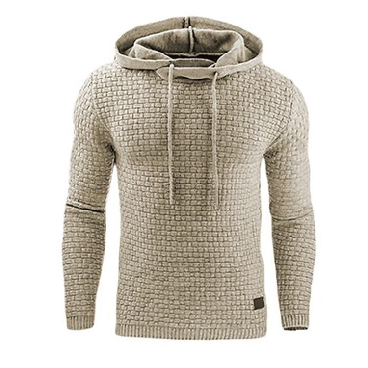 Versatile men's long sleeve pullover hoodie, ideal for layering.