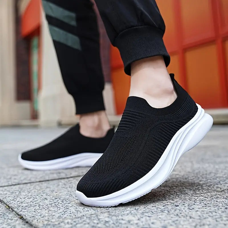 Men's versatile slip-on casual sneakers, lightweight and comfortable for walking & daily use.