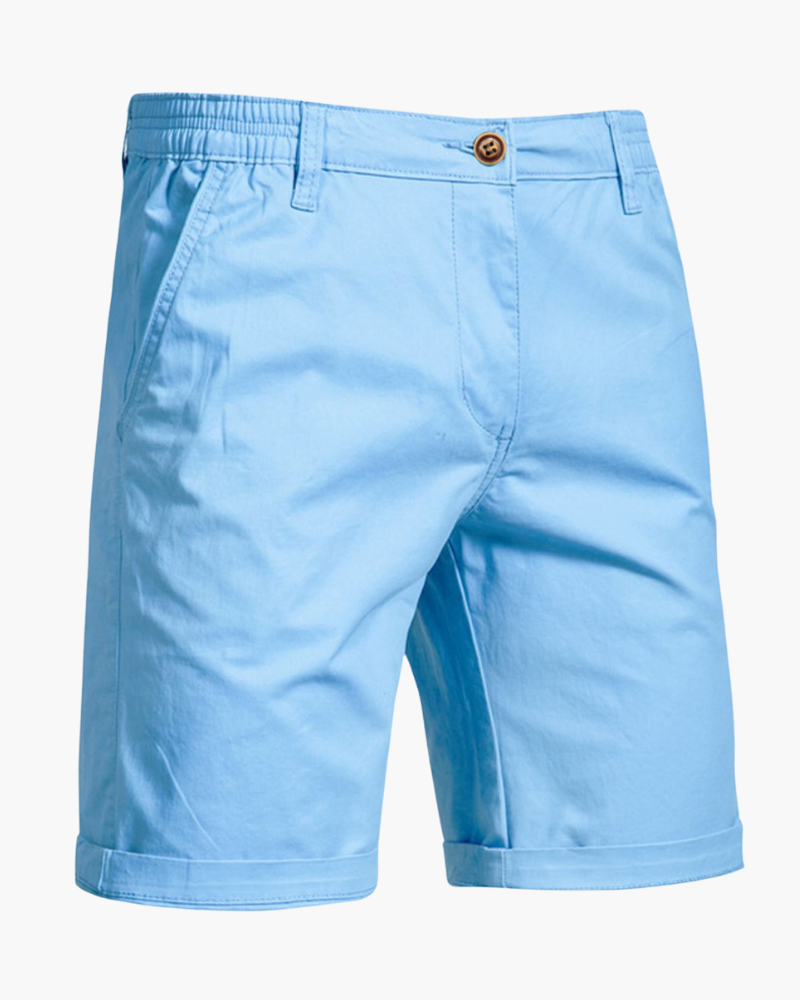 Men's summer shorts in khaki, emphasizing a comfortable and versatile fit.