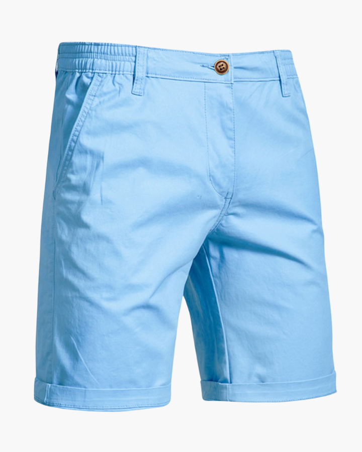 Men's summer shorts in khaki, emphasizing a comfortable and versatile fit.