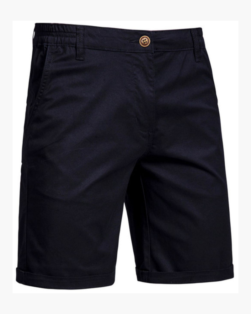 Men's chino shorts in navy blue, ideal for day to night wear.