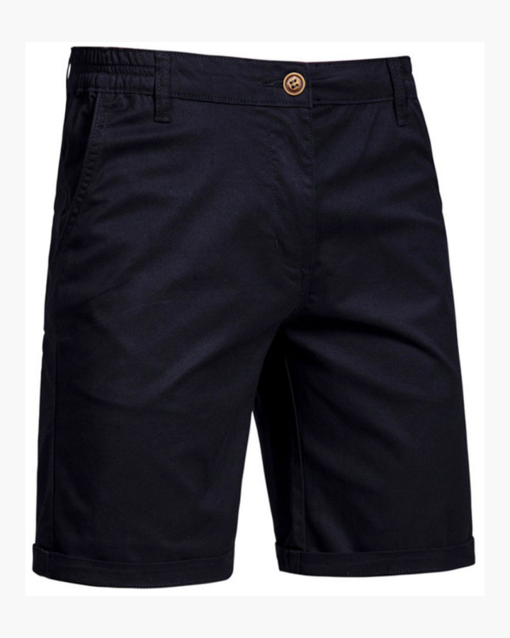 Men's chino shorts in navy blue, ideal for day to night wear.