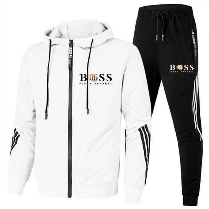 Men's 2-piece performance sports set, quick-dry fabric, ideal for gym workouts & training.