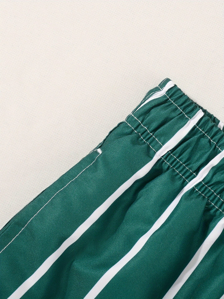 Men's fashion shorts featuring a classic stripe print